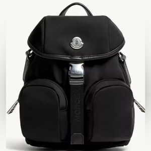 Moncler Black Backpack with Silver Details